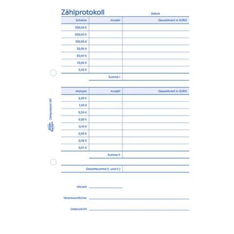 AVERY ZW. Zweckform Formularbuch "Zählprotokoll", DIN A5