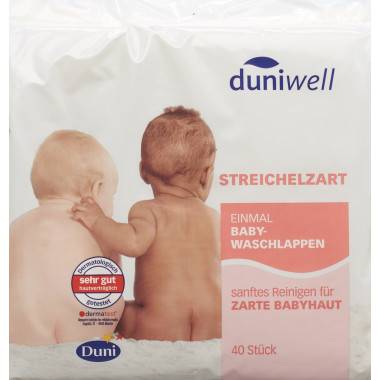 DUNIWELL Baby Waschlappen – 40 Stück pro Pack