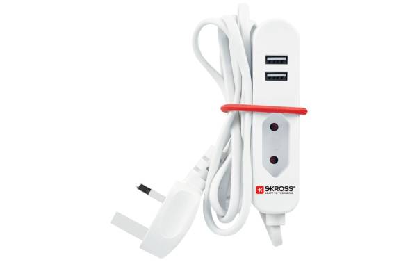 SKROSS Steckdosenleiste Travel Station 1x T11, 2x USB UK-Stecker