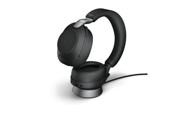 Jabra Headset Evolve2 85 Duo UC Schwarz, USB-A, inkl. Ladestation