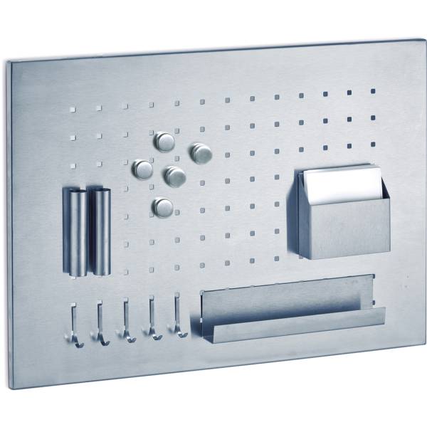 ZELLER Memoboard Edelstahl 50×35 cm 11125 silber, mit Utensielien