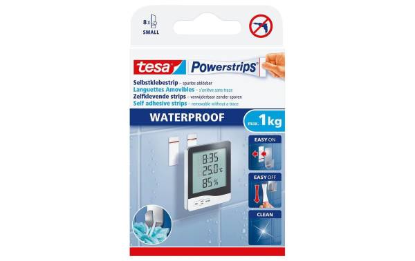 tesa Powerstrips Klebepads SMALL WATERPROOF, weiß