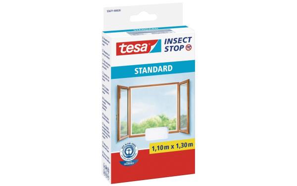 tesa Fliegengitter STANDARD für Fenster, 1,10 m x 1,30 m