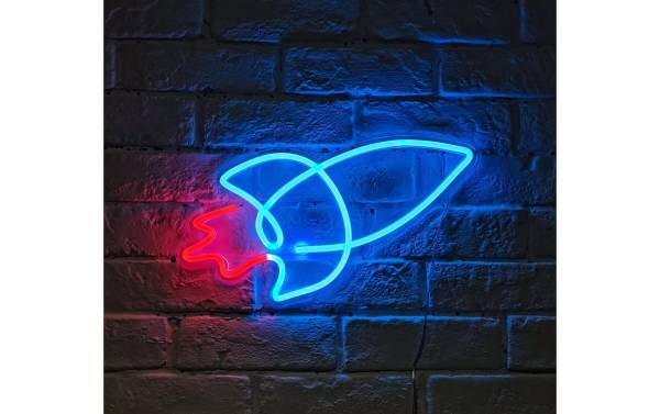 Vegas Lights LED Dekolicht Neon Sign Rakete 25 x 30 cm