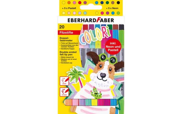 Eberhard Faber Fasermaler Colori 20 Stück, Mehrfarbig