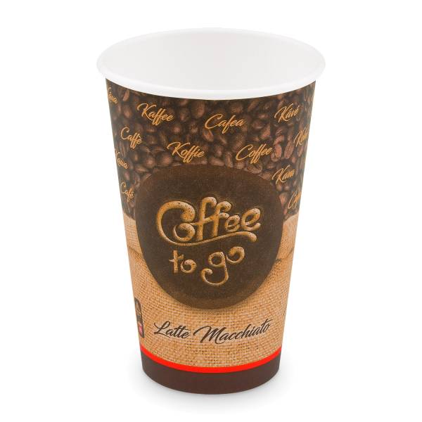 Pappbecher -Coffee to go- 90mm 510ml XL: 0,4L,16oz – 50 Stück