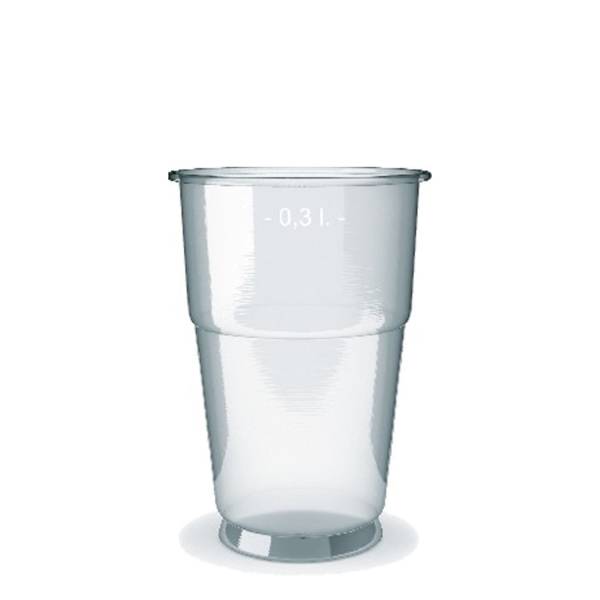 1250 Trinkbecher rPET transparent geeicht 3 dl Ø 78 × 120 mm