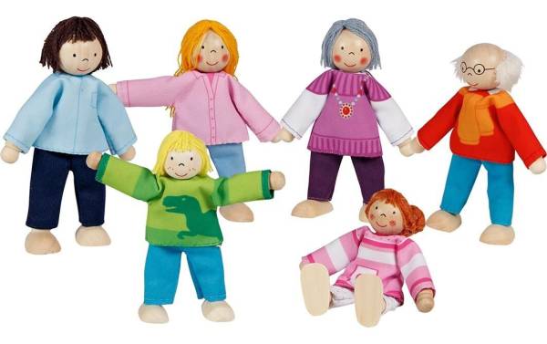 Goki Biege Puppe Moderne Familie 6-teilig