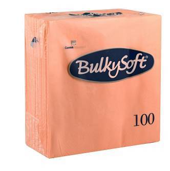Servietten Lunch Bulkysoft, 2-lagig, lachs, 38x38cm, 1/4 Falz - Karton à 20 Pack / Pack à 100 Servie