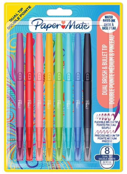 Paper:Mate Doppelfasermaler FLAIR Dual Brush, 8er Blister