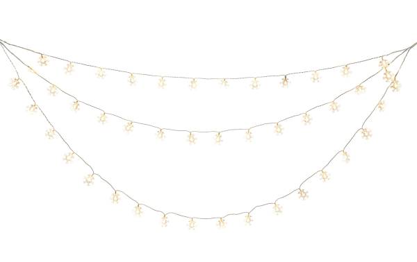 Konstsmide LED-Lichtervorhang Schneeflocken, 44 LED, 1.25 m, Outdoor