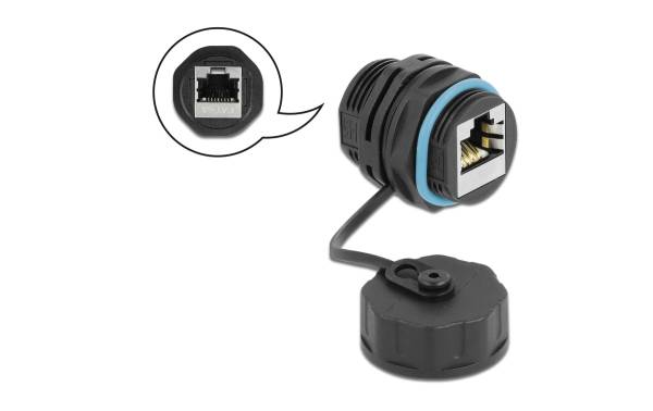 Delock Kupplung RJ-45, Cat.6A, blau, Wasserfest, Kappe 1 Stück