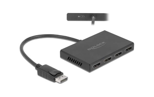 Delock 4-Port Signalsplitter Displayport, 4K/60Hz