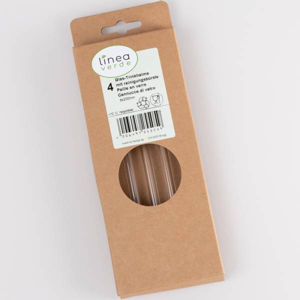 ELCO Trinkhalme aus Glas mit Bürste 25505004-041 4Stk.