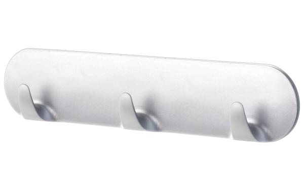 tesa Powerstrips Hakenleiste, mit 3 Haken, matt chrom