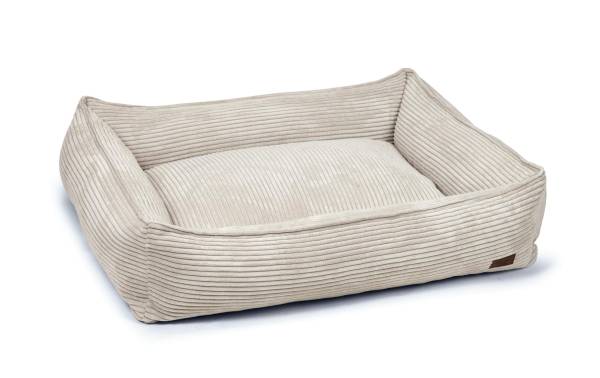 Designed by Lotte Hunde-Bett Ribbed Hellgrau 95x80x23cm