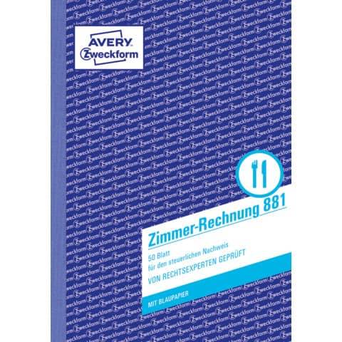 AVERY ZW. Zweckform Formularbuch "Zimmer-Rechnung", A5 hoch