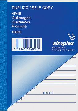 Quittungen D/F/I A6 weiss/gelb 45x2 Blatt SIMPLEX 15860