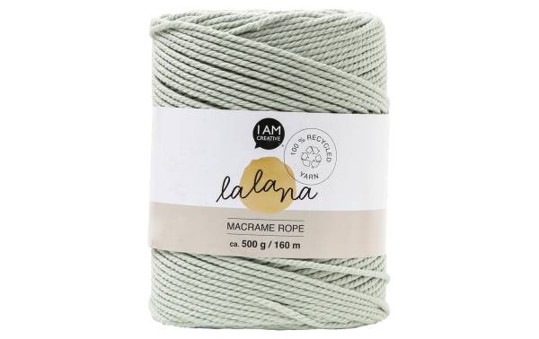 lalana Wolle Macrame rope 2 mm, 500 g, Graugrün