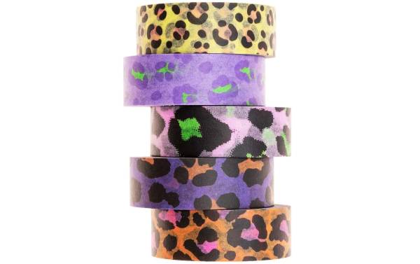 Rico Design Washi Tape Leo 5 Stück, Mehrfarbig