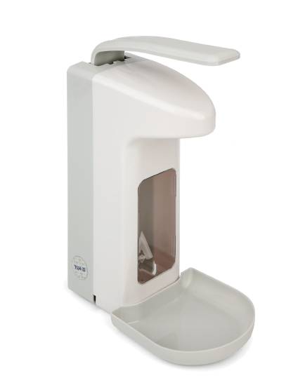 1x Seifen- Desinfektionsspender 500ml grau/weiss 210x120x310mm
