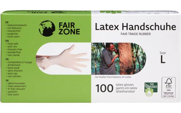 Fair Zone Einweghandschuh Latex L 100 Stück