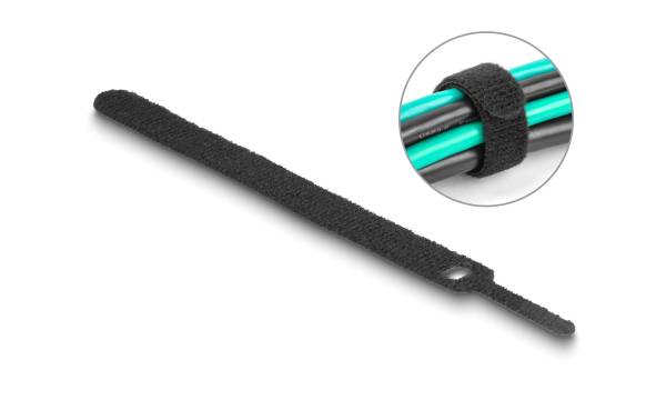 Delock Klettkabelbinder Schwarz 150 mm x 12 mm, 10 Stück