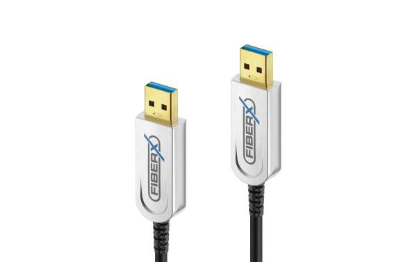 FiberX USB 3.1-Kabel Gen2, Fiber, 10Gbps USB A - USB A 50 m