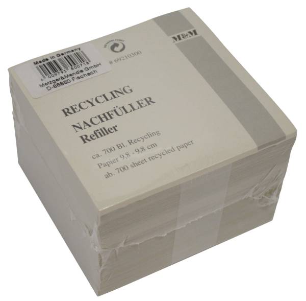 Zettelbox Papier 98x98mm Recycling 700 Blatt M&amp;M 69210300