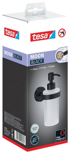 tesa Seifenspender MOON BLACK, satiniertes Glas, schwarz