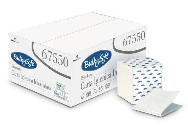 BulkySoft Einzelblatt-Toilettenpapier 2-lagig 100% Zellstoff (Ersatz 67540)