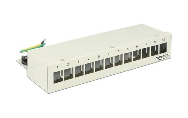 Delock Netzwerkpanel Keystone 12-Port Desktop, grau