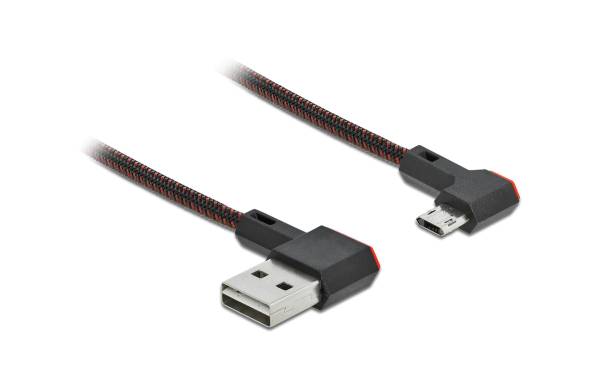 Delock USB 2.0-Kabel EASY USB, gewinkelt USB A – Micro-USB B 1 m