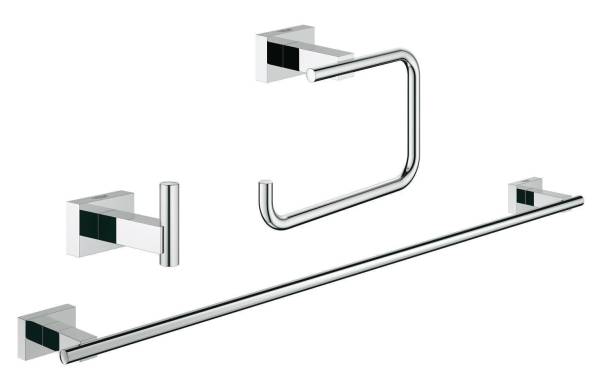 GROHE Badezimmer-Set Essentials Cube Chrom, 4 in 1