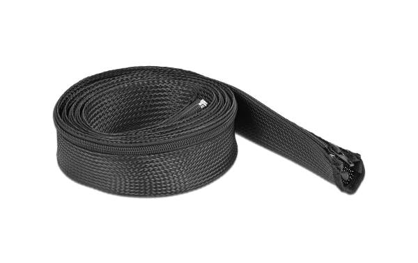 Delock Kabelschlauch 2 m x 50 mm, mit Reissverschluss Schwarz