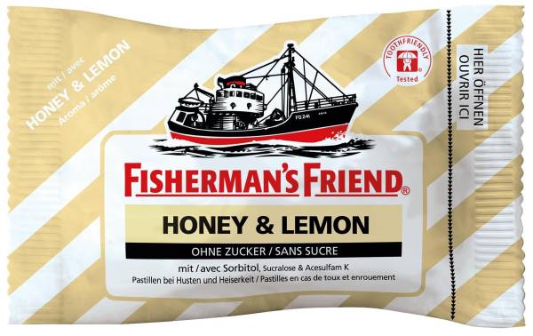 Fisherman&#039;s Bonbons Honey &amp; Lemon ohne Zucker 25 g