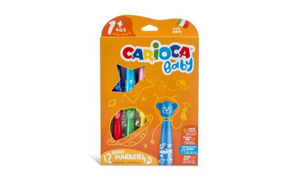 Carioca Fasermaler Baby Teddy 1+ 12 Stück, Mehrfarbig