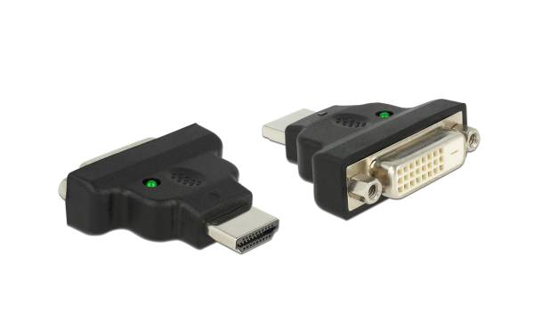 Delock Adapter HDMI – DVI-D 24+1 Pin, mit LED, 1 Stück