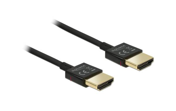 Delock Kabel 4K 60Hz HDMI – HDMI, 0.25 m, Schwarz