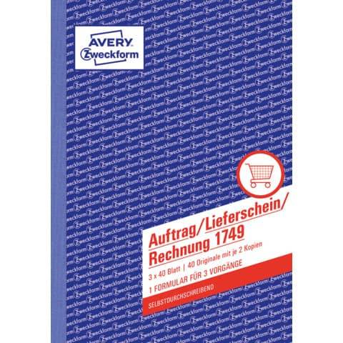 AVERY ZW. Zweckform Formularbuch "Auftrag/Lieferschein/Rechnung"
