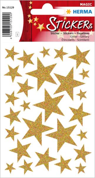 Sticker Sterne gold 27 Stück /1 Blatt HERMA 15129
