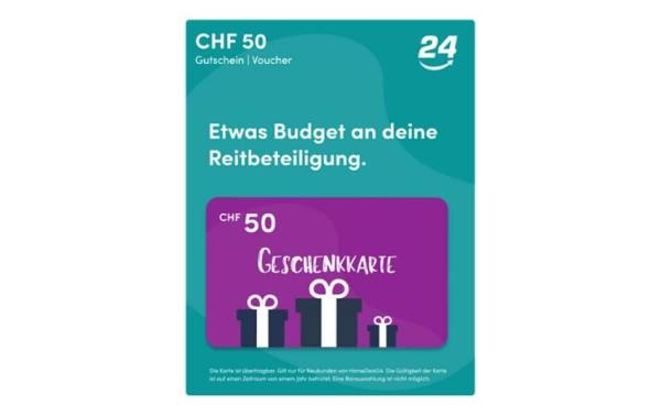horsedeal24 Online-Geschenkgutschein CHF 50.–