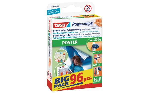 Powerstrips Poster 96 Stück Big Pack, ablösbar, Kapaz.200g TESA 582130000