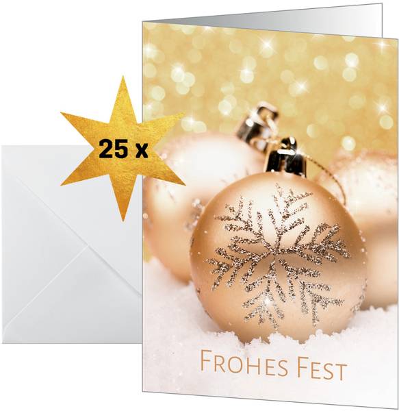 SIGEL Weihnachtskarten A6 DS091 Weihnachtskugeln 25 Stück