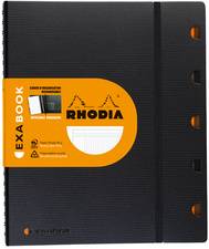 RHODIA Spiralblock für EXABOOK, A4+, kariert, schwarz