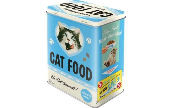Nostalgic Art Vorratsdose Cat Food 3 l, Blau/Schwarz/Weiss