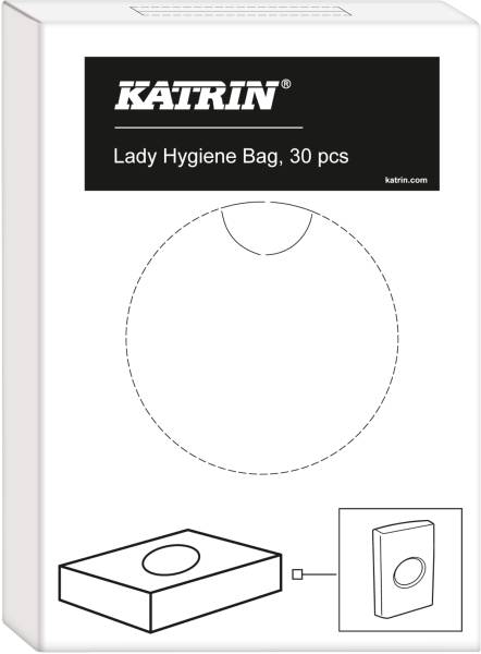 KATRIN Hygienebeutel 9.5×3.2×13.5cm 547613 weiss, PE 30 Stück
