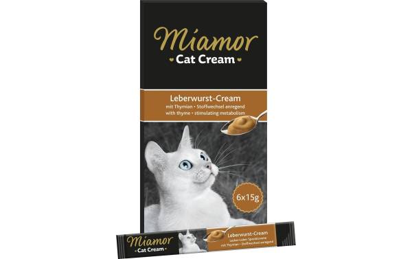 Miamor Katzen-Snack Leberwurst Cream, 6 x 15 g