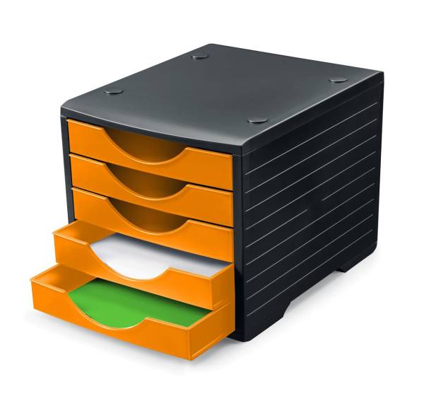 Styrogreenbox schwarz 5 Fächer orange STYRO 275-8420.
