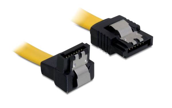 Delock SATA3-Kabel gelb, unten gewinkelt, 20 cm